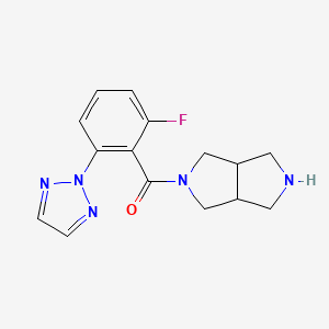 molecular formula C15H16FN5O B8680749 (2-Fluoro-6-(2H-1,2,3-triazol-2-yl)phenyl)(hexahydropyrrolo[3,4-c]pyrrol-2(1H)-yl)methanone 