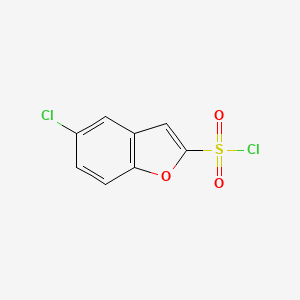 molecular formula C8H4Cl2O3S B8680764 5-Chloro-1-benzofuran-2-sulfonyl chloride 