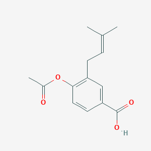 molecular formula C14H16O4 B8680778 4-Acetyloxy-3-(3-methylbut-2-enyl)benzoic acid CAS No. 1990-85-8