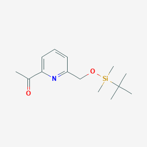 molecular formula C14H23NO2Si B8680841 2-Acetyl-6-(((tert-butyldimethylsilyl)oxy)methyl)pyridine CAS No. 162084-86-8