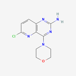 molecular formula C11H12ClN5O B8680894 6-Chloro-4-morpholin-4-yl-pyrido[3,2-d]pyrimidin-2-ylamine CAS No. 897361-52-3