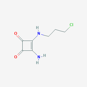 molecular formula C7H9ClN2O2 B8680919 3-Amino-4-[(3-chloropropyl)amino]cyclobut-3-ene-1,2-dione CAS No. 91893-75-3