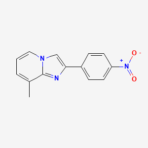 molecular formula C14H11N3O2 B8680925 2-(4'-Nitrophenyl)-8-methylimidazo[1,2-a]pyridine 