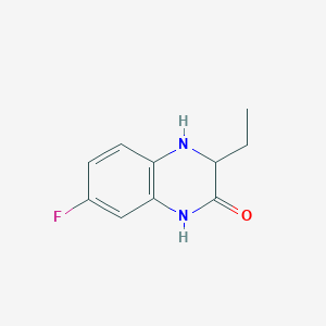 molecular formula C10H11FN2O B8680951 3-ethyl-7-fluoro-3,4-dihydroquinoxalin-2(1H)-one 