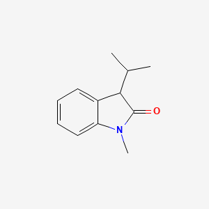 molecular formula C12H15NO B8680979 1-Methyl-3-isopropyl-2,3-dihydro-1H-indole-2-one 