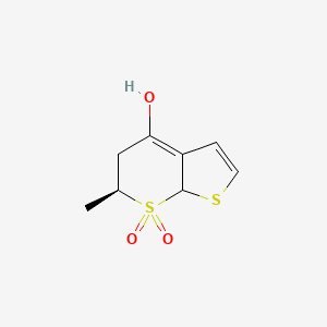 molecular formula C8H10O3S2 B8681034 (6S)-4-hydroxy-6-methyl-5,7a-dihydro-6H-thieno[2,3-b]thiopyran 7,7-dioxide 