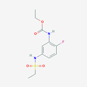 molecular formula C11H15FN2O4S B8681212 Carbamic acid, [5-[(ethylsulfonyl)amino]-2-fluorophenyl]-, ethyl ester CAS No. 143701-87-5