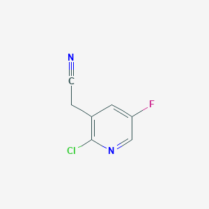 molecular formula C7H4ClFN2 B8681243 2-(2-Chloro-5-fluoropyridin-3-yl)acetonitrile 
