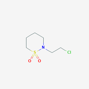 molecular formula C6H12ClNO2S B8681251 2-(2-chloroethyl)tetrahydro-2H-1,2-thiazine 1,1-dioxide 