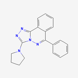 molecular formula C19H17N5 B8681270 1,2,4-Triazolo(3,4-a)phthalazine, 6-phenyl-3-(1-pyrrolidinyl)- CAS No. 87540-76-9