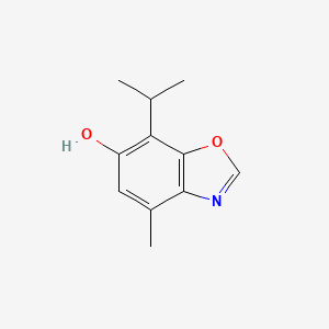 molecular formula C11H13NO2 B8681283 7-Isopropyl-4-methyl-benzooxazol-6-ol 