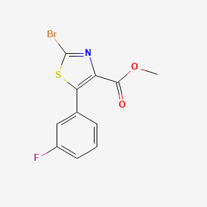 molecular formula C11H7BrFNO2S B8681300 2-Bromo-5-(3-fluoro-phenyl)-thiazole-4-carboxylic acid methyl ester 