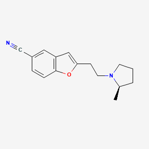 molecular formula C16H18N2O B8681330 2-[2-[(2R)-2-methylpyrrolidin-1-yl]ethyl]-1-benzofuran-5-carbonitrile CAS No. 460747-72-2