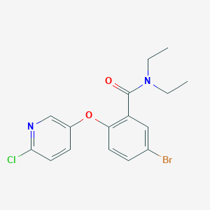 molecular formula C16H16BrClN2O2 B8681335 5-bromo-2-(6-chloropyridin-3-yloxy)-N,N-diethylbenzamide 