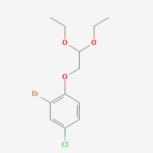 molecular formula C12H16BrClO3 B8681348 2-(2-Bromo-4-chlorophenoxy)-acetaldehyde diethyl acetal 