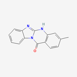 molecular formula C15H11N3O B8681376 Benzimidazo(2,1-b)quinazolin-12(6H)-one, 3-methyl- CAS No. 32701-16-9