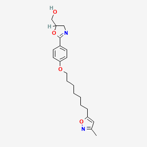 molecular formula C21H28N2O4 B8681414 5-Oxazolemethanol, 4,5-dihydro-2-(4-((7-(3-methyl-5-isoxazolyl)heptyl)oxy)phenyl)- CAS No. 98033-97-7