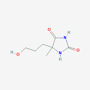 molecular formula C7H12N2O3 B8681449 5-(3-Hydroxypropyl)-5-methylimidazolidine-2,4-dione CAS No. 42856-68-8