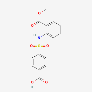 molecular formula C15H13NO6S B8681512 Methyl 2-(4-carboxybenzene-sulfonylamino)-benzoate 