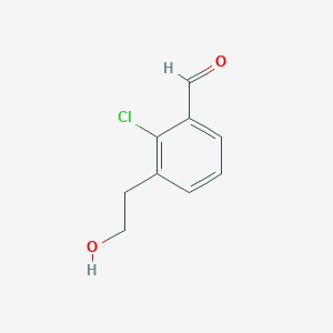 molecular formula C9H9ClO2 B8681555 2-Chloro-3-(2-hydroxyethyl)benzaldehyde CAS No. 1179338-48-7