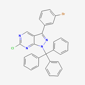molecular formula C30H20BrClN4 B8681635 3-(3-bromo-phenyl)-6-chloro-1-trityl-1H-pyrazolo[3,4-d]pyrimidine 