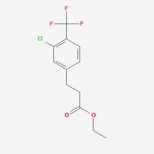 molecular formula C12H12ClF3O2 B8681665 Ethyl 3-(3-chloro-4-(trifluoromethyl)phenyl)propanoate 