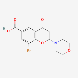 molecular formula C14H12BrNO5 B8681673 8-bromo-2-morpholino-4-oxo-4H-chromene-6-carboxylic acid 