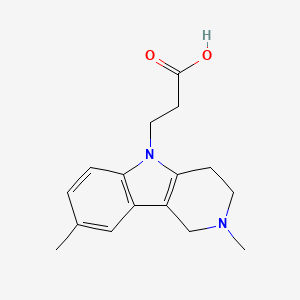molecular formula C16H20N2O2 B8681688 3-(1,2,3,4-Tetrahydro-2,8-dimethylpyrido[4,3-b]indol-5-yl)propanoic acid 