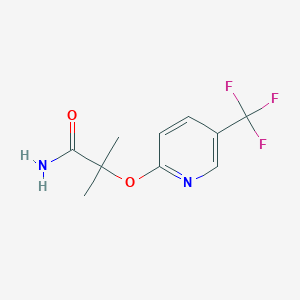 molecular formula C10H11F3N2O2 B8681761 2-Methyl-2-{[5-(trifluoromethyl)pyridin-2-yl]oxy}propanamide CAS No. 876365-68-3