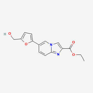 molecular formula C15H14N2O4 B8681811 Ethyl 6-[5-(hydroxymethyl)furan-2-yl]imidazo[1,2-a]pyridine-2-carboxylate 