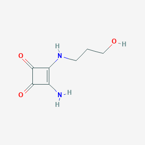 molecular formula C7H10N2O3 B8681890 1-Amino-2-(3-hydroxypropylamino)cyclobut-1-ene-3,4-dione CAS No. 91100-07-1