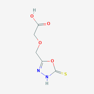 molecular formula C5H6N2O4S B8681905 [(5-Sulfanylidene-4,5-dihydro-1,3,4-oxadiazol-2-yl)methoxy]acetic acid CAS No. 61320-74-9