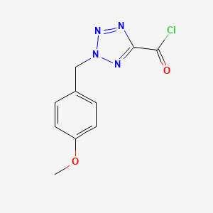 molecular formula C10H9ClN4O2 B8681951 2-[(4-Methoxyphenyl)methyl]tetrazole-5-carbonylchloride 