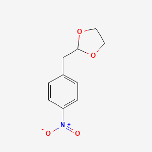 molecular formula C10H11NO4 B8681952 1,3-Dioxolane, 2-[(4-nitrophenyl)methyl]- CAS No. 134485-50-0