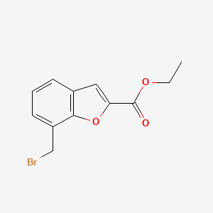 molecular formula C12H11BrO3 B8681963 Ethyl 7-bromomethyl-benzofuran-2-carboxylate 