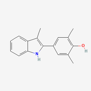 molecular formula C17H17NO B8681984 2,6-Dimethyl-4-(3-methyl-1H-indol-2-yl)phenol CAS No. 104008-07-3