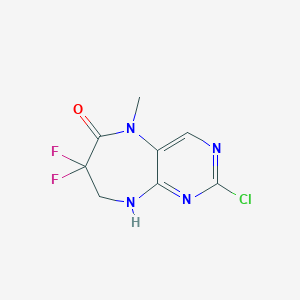 molecular formula C8H7ClF2N4O B8681985 2-Chloro-7,7-difluoro-5-methyl-5,7,8,9-tetrahydro-6H-pyrimido[4,5-b][1,4]diazepin-6-one 