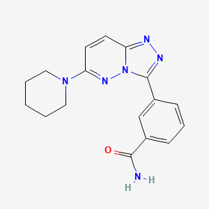 molecular formula C17H18N6O B8682054 3-[6-(Piperidin-1-yl)[1,2,4]triazolo[4,3-b]pyridazin-3-yl]benzamide CAS No. 596824-07-6