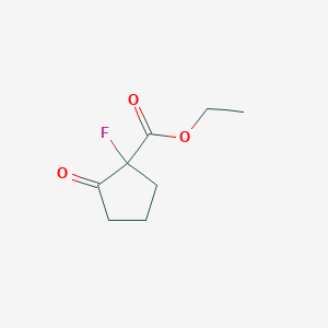 molecular formula C8H11FO3 B8682080 Cyclopentanecarboxylic acid, 1-fluoro-2-oxo-, ethyl ester CAS No. 84131-44-2
