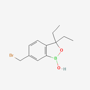 molecular formula C12H16BBrO2 B8682086 6-(bromomethyl)-3,3-diethylbenzo[c][1,2]oxaborol-1(3H)-ol 