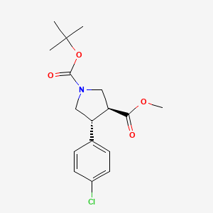 molecular formula C17H22ClNO4 B8682112 (3S,4R)-1-tert-Butyl 3-methyl 4-(4-chlorophenyl)pyrrolidine-1,3-dicarboxylate 