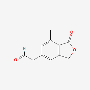 molecular formula C11H10O3 B8682146 (7-Methyl-1-oxo-1,3-dihydro-2-benzofuran-5-yl)acetaldehyde 