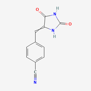 molecular formula C11H7N3O2 B8682170 4-[(2,5-Dioxoimidazolidin-4-ylidene)methyl]benzonitrile CAS No. 113477-86-4