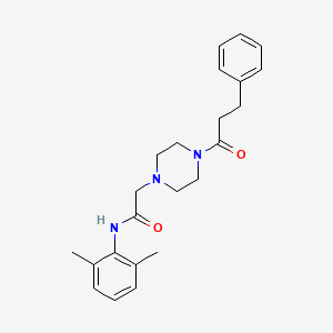 molecular formula C23H29N3O2 B8682220 N-(2,6-dimethylphenyl)-2-[4-(3-phenylpropanoyl)piperazin-1-yl]acetamide 