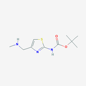 molecular formula C10H17N3O2S B8682228 tert-Butyl (4-((methylamino)methyl)thiazol-2-yl)carbamate 