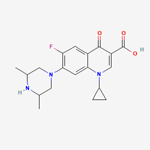 molecular formula C19H22FN3O3 B8682236 3-Quinolinecarboxylic acid, 1-cyclopropyl-7-(3,5-dimethyl-1-piperazinyl)-6-fluoro-1,4-dihydro-4-oxo- CAS No. 93107-34-7