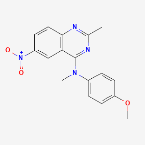 molecular formula C17H16N4O3 B8682255 4-Quinazolinamine, N-(4-methoxyphenyl)-N,2-dimethyl-6-nitro- CAS No. 827031-44-7