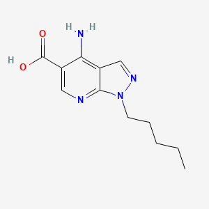 molecular formula C12H16N4O2 B8682281 4-Amino-1-pentyl-1h-pyrazolo[3,4-b]pyridine-5-carboxylic acid CAS No. 89865-57-6