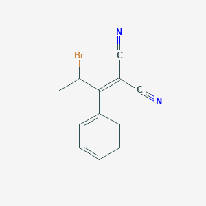 molecular formula C12H9BrN2 B8682290 1,1-Dicyano-2-phenyl-2-(1-bromoethyl)ethylene CAS No. 61404-69-1