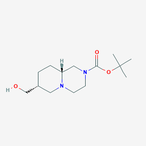 molecular formula C14H26N2O3 B8682324 trans-7-Hydroxymethyl-octahydro-pyrido[1,2-a]pyrazine-2-carboxylic acid tert-butyl ester 